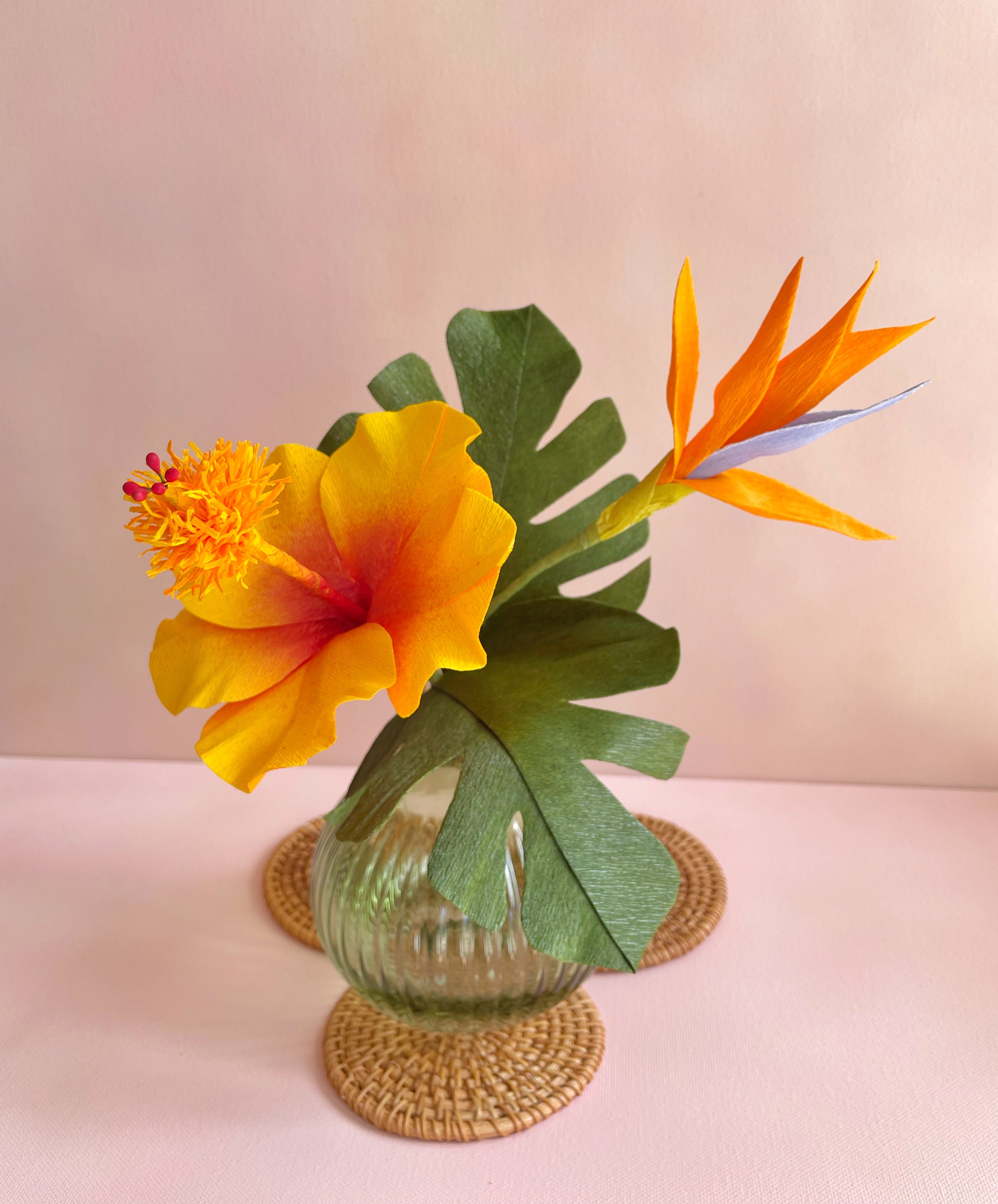 Sunshine Hibiscus Bud Vase